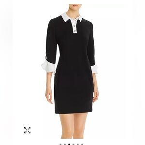 New-Karl Lagerfeld-16-black& white, tulip sleeve,3/4 sleeve,sheath dress.